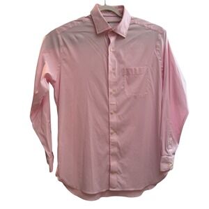Peter Millar Pink Gingham Stretch Dress Shirt 17‎ Extra Long Nylon Spandex